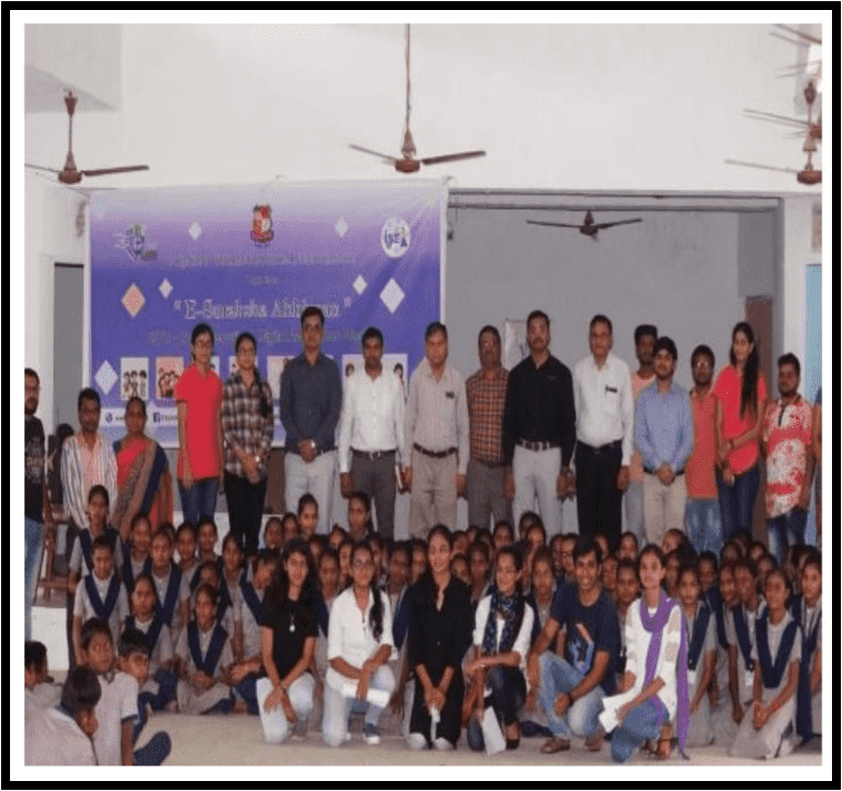 Gujarat Technology University (GTU) has started a new mission“E-Surksha Abhiyan”(GTU-Cyber Security and Digital Awareness mission) for school students under ISEA activities.The guest present in the program were D.D.Rehvar(PSI (PSI of cyber cell),Dr. Makarand Karakre(Director of GTU),Deepak Upadhyay(Project coordinator, Prof-GTU),Khushank Gohil(cyber expert) ,Henil Kolarvala(Cyber Expert) andShree Baladevbhai Patel (Principal of M. B .Patel sarvjanik vidhyalay,vavol).

